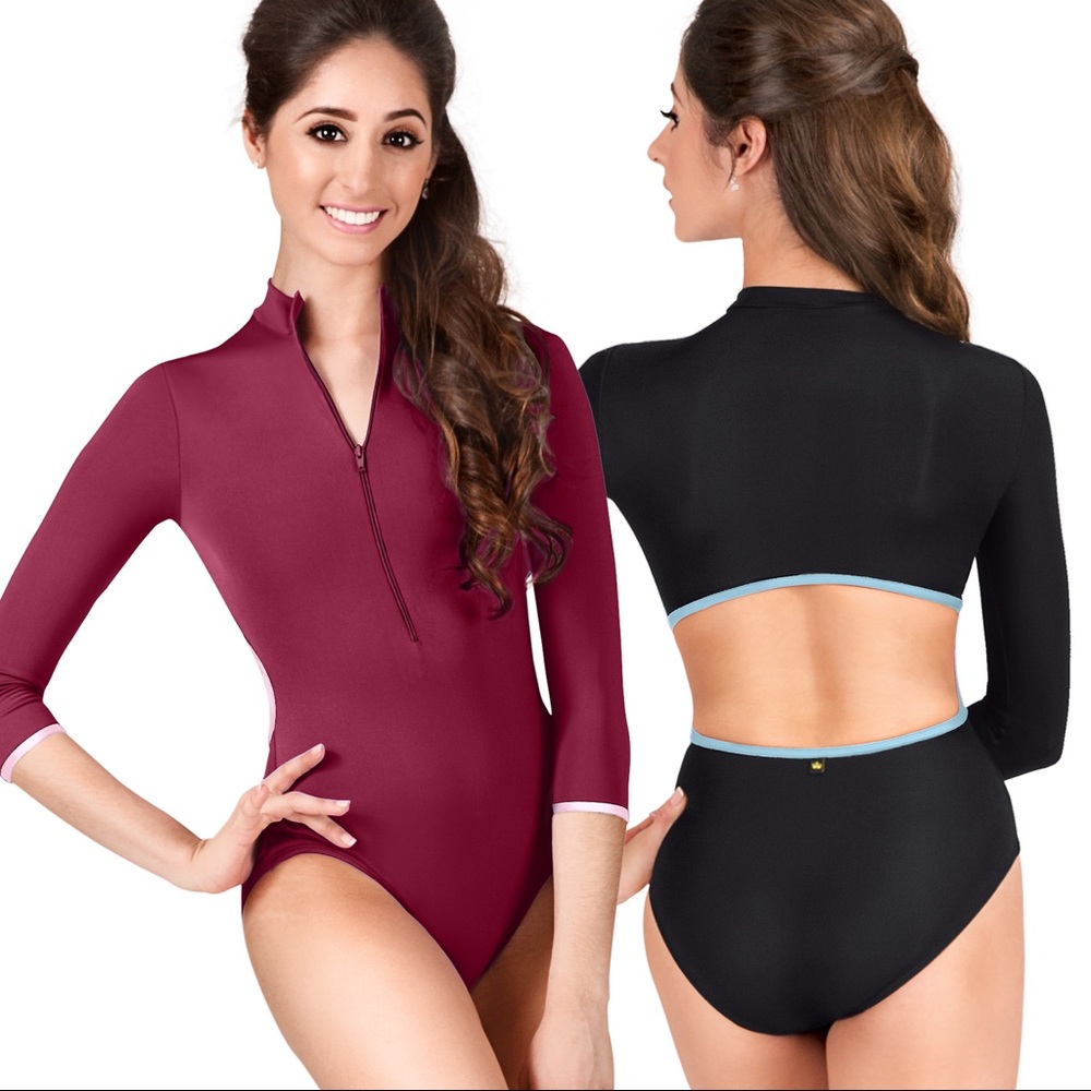 Mariia "Ekaterina" High Neck 3/4 Sleeve Leotard